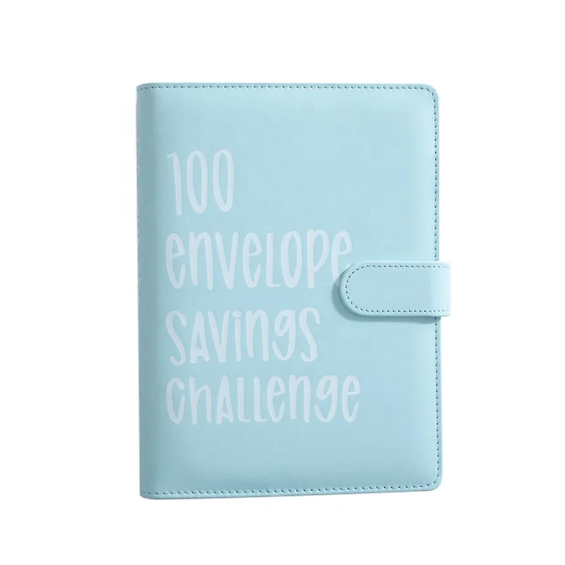 Hot sale  Macaron Planner Binder 6 rings A5 Pu Leather Budget Binder Notebook 100 envelope saving challenge