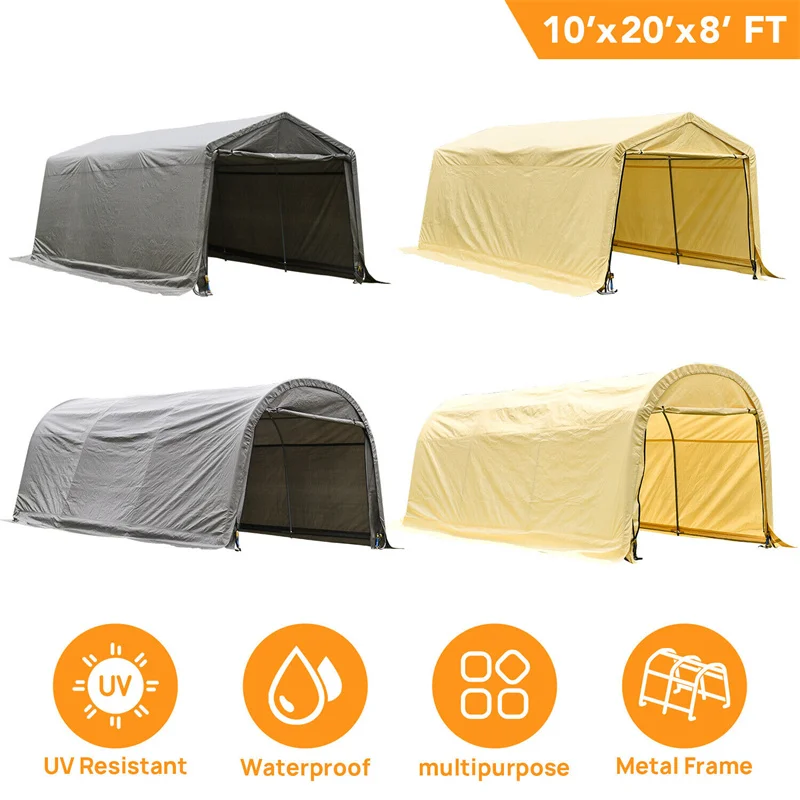 Versatile Heavy-Duty PVC Carport Canopy with Portable, All-Weather Tent for Car, Lumber, and Equipment Protection
