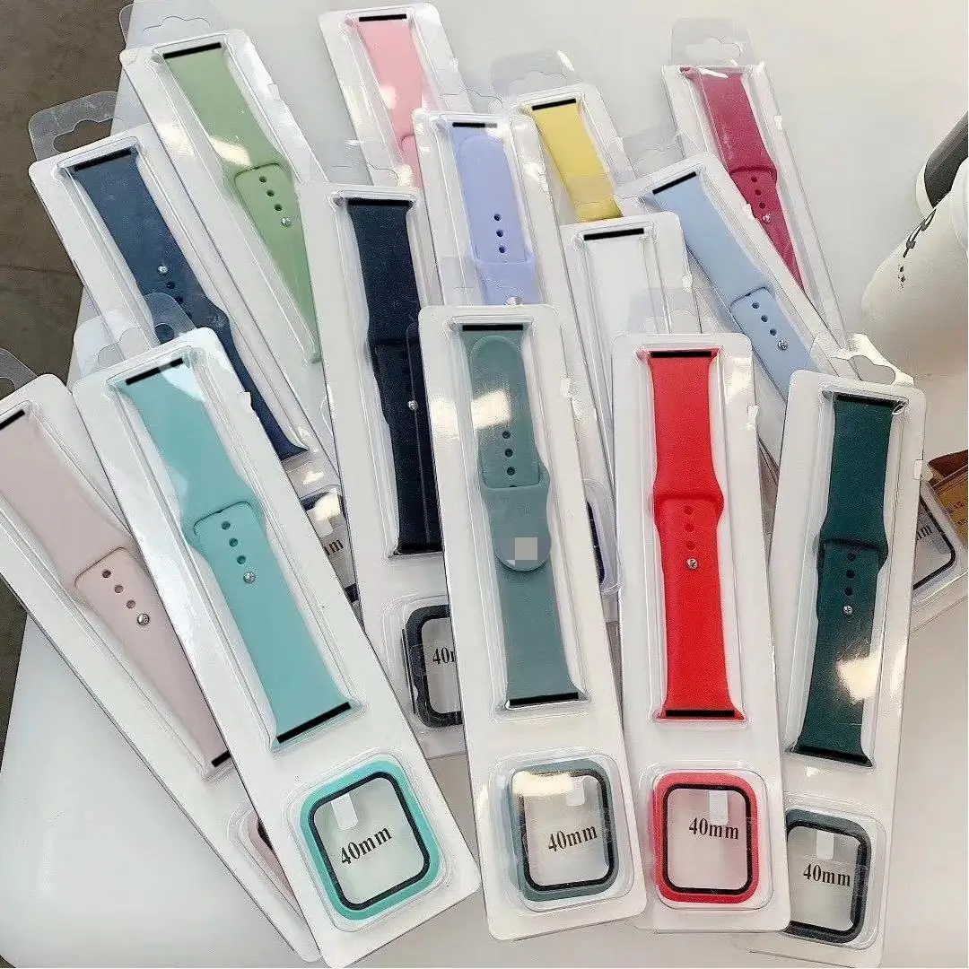 Ремешок силиконовый для Apple iWatch series 6 5 2 3 4 SE T500 W26 38 мм 40 42