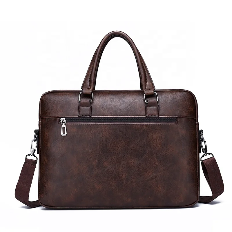 New Design Men Business Office Waterproof Custom Leather Laptop Bag Briefcase