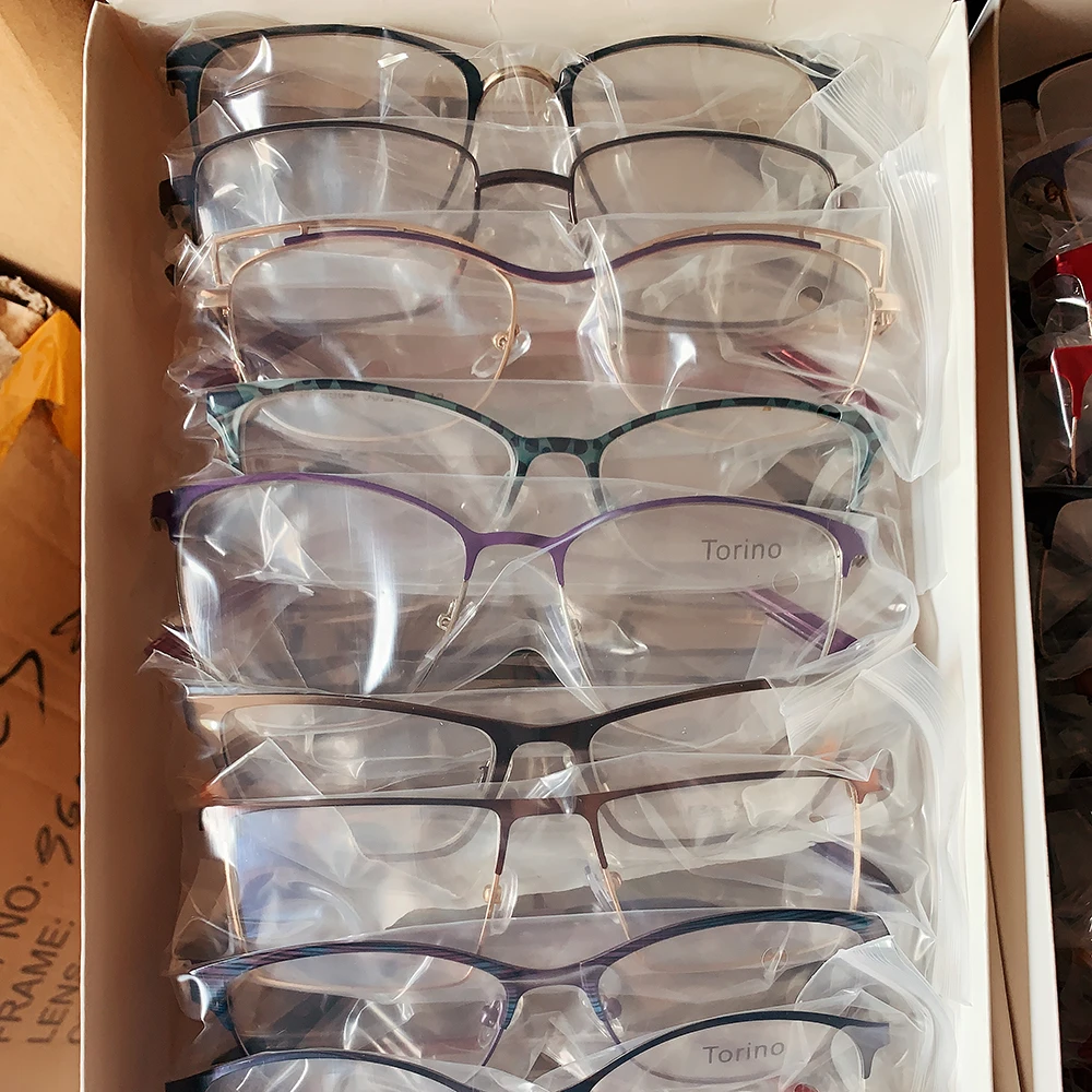 Mixed Stock Stainless Steel Glasses Frames Assorted And Colorful Metal Stock Eyeglasses