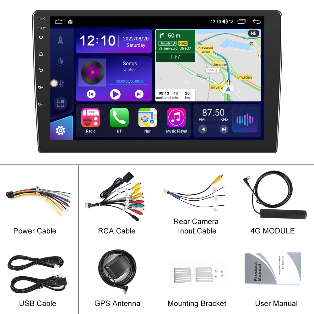 Hengdesen Android12 Car Radio 2Din 8 Core 9' IPS Screen 4+64GB Car Stereo Carplay Android Auto AI Voice 4G BT GPS Wi-Fi RDS DSP