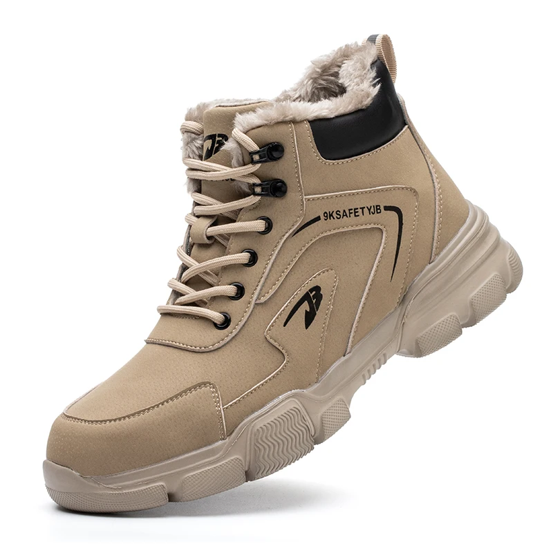 Water-proof Leather Safety Shoes Light Weight Steel Toe Sneakers Comfortable Winter Safety Boots for men
