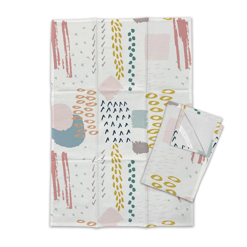 Wholesale custom digital printing linen cotton kitchen tea towel cotton twill fabric sublimation tea towels