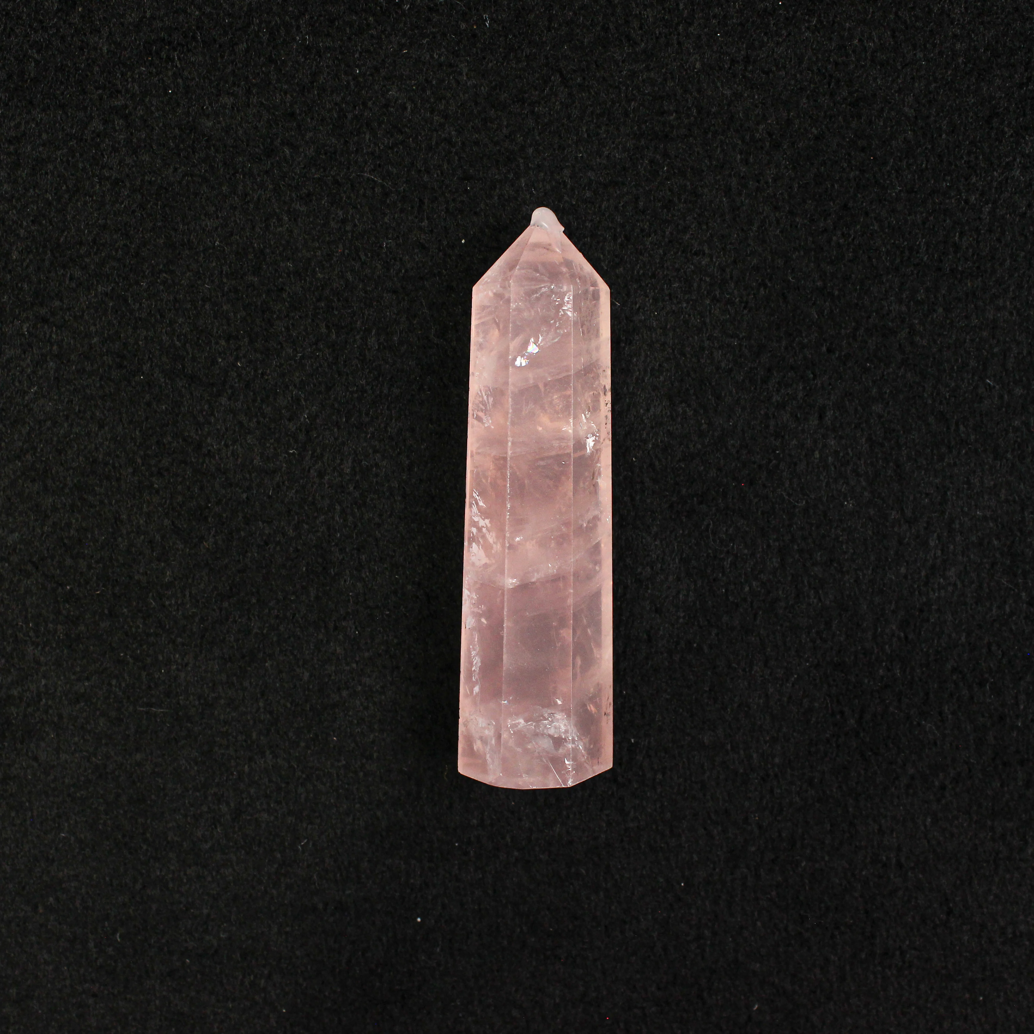 Muelson Natural pink crystal column pink crystal tower original stone polished single pointed column aura feng shui decoration