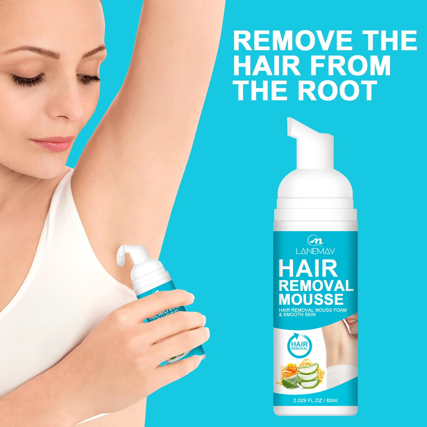 100% Natural Safe Gentle Efficiency Depilatory Hair Removal Spray Private Label Smooth Hair Removal Shaving Hair Removal
