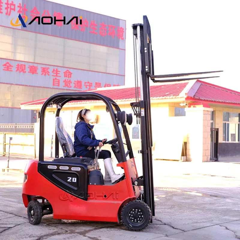 Full Electric Pallet Forklift Truck Machine Factory Price Double Forks Pallet Largre/Small Wheel Forklift