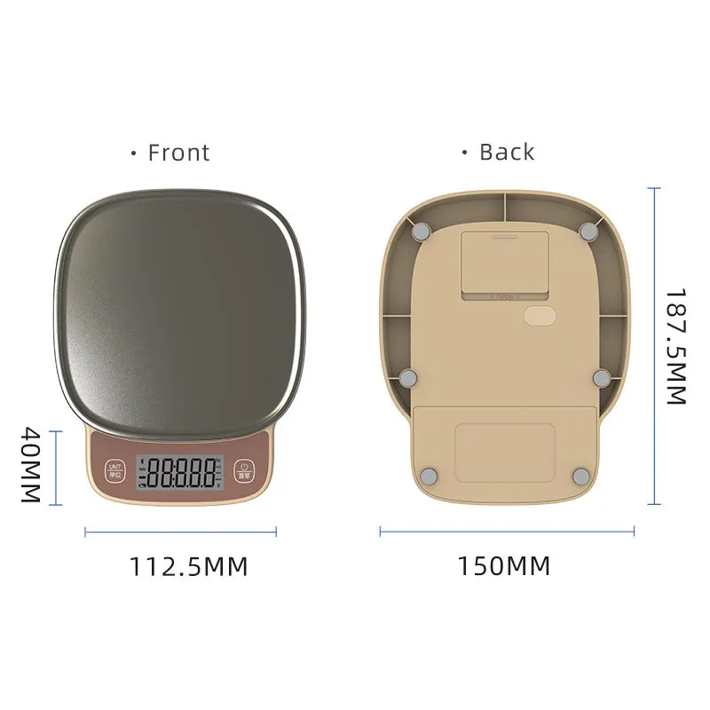 5kg/0.1g Stainless Steel Bluetooth Wholesale Digital Kitchen Scale Electric Food Weight Scales Smart Nutrition Scales