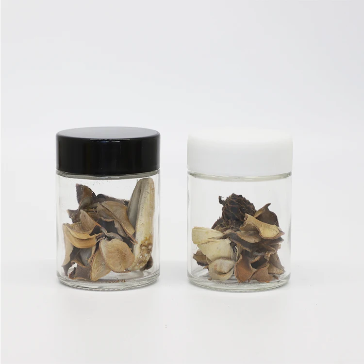 30ml 60ml 90ml 120ml glass child resistant 1oz 2oz 3oz 4oz dry flower jar airtight smellproof storage jar with childproof lid