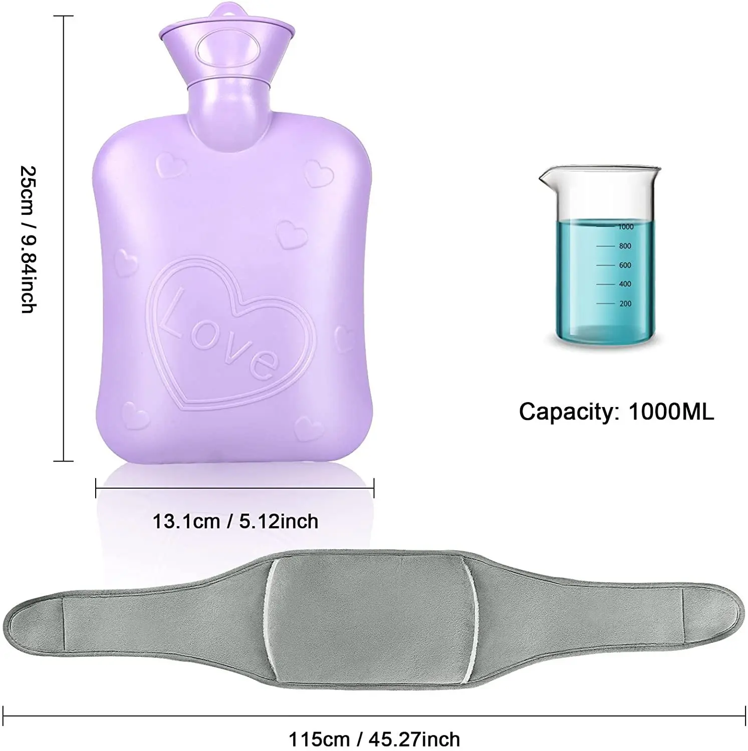 Durable Water-filling Hot-water Bottles Cheap Flush Hot Water Bag with Waist Belt