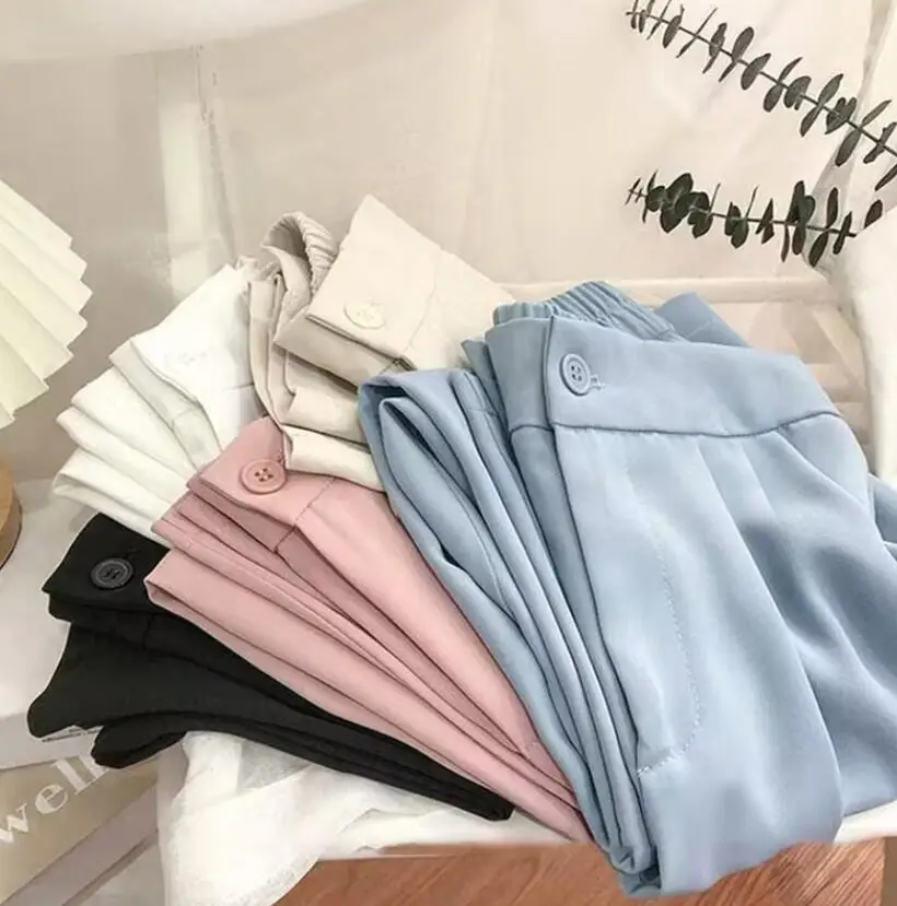 pants for women 2024 new spring and autumn thin style high waist black suit pants loose casual pants