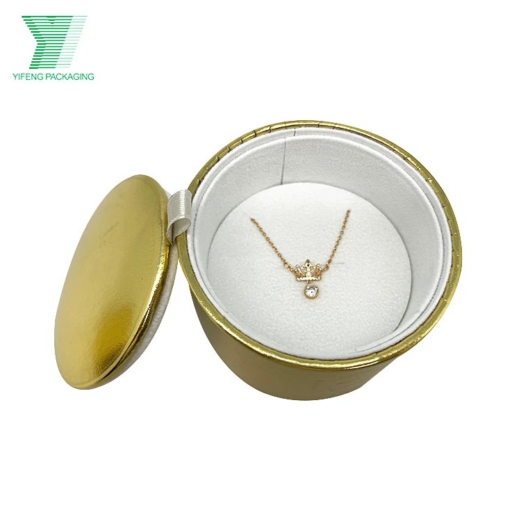 Модная Подарочная коробка из искусственной кожи под заказ, маленькие картонные коробки для украшений от производителя, маленькая круглая коробка с бархатной вставкой