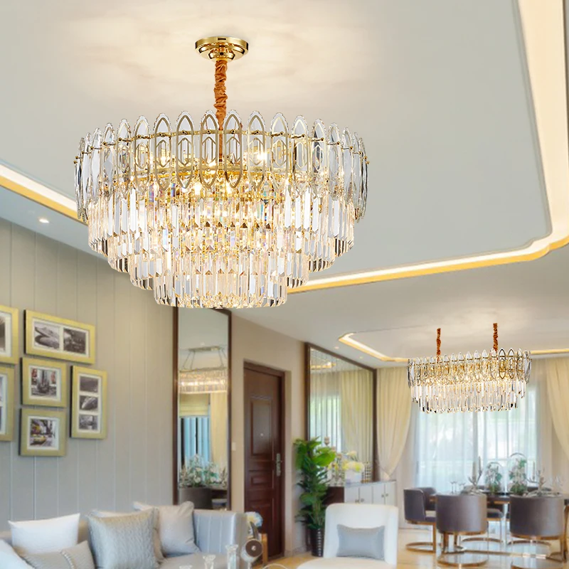 2022 New Postmodern Lamps Luxury High-End Crystal Chandelier Luxury Simple Atmosphere Living Room Dining Bedroom Pendant Light