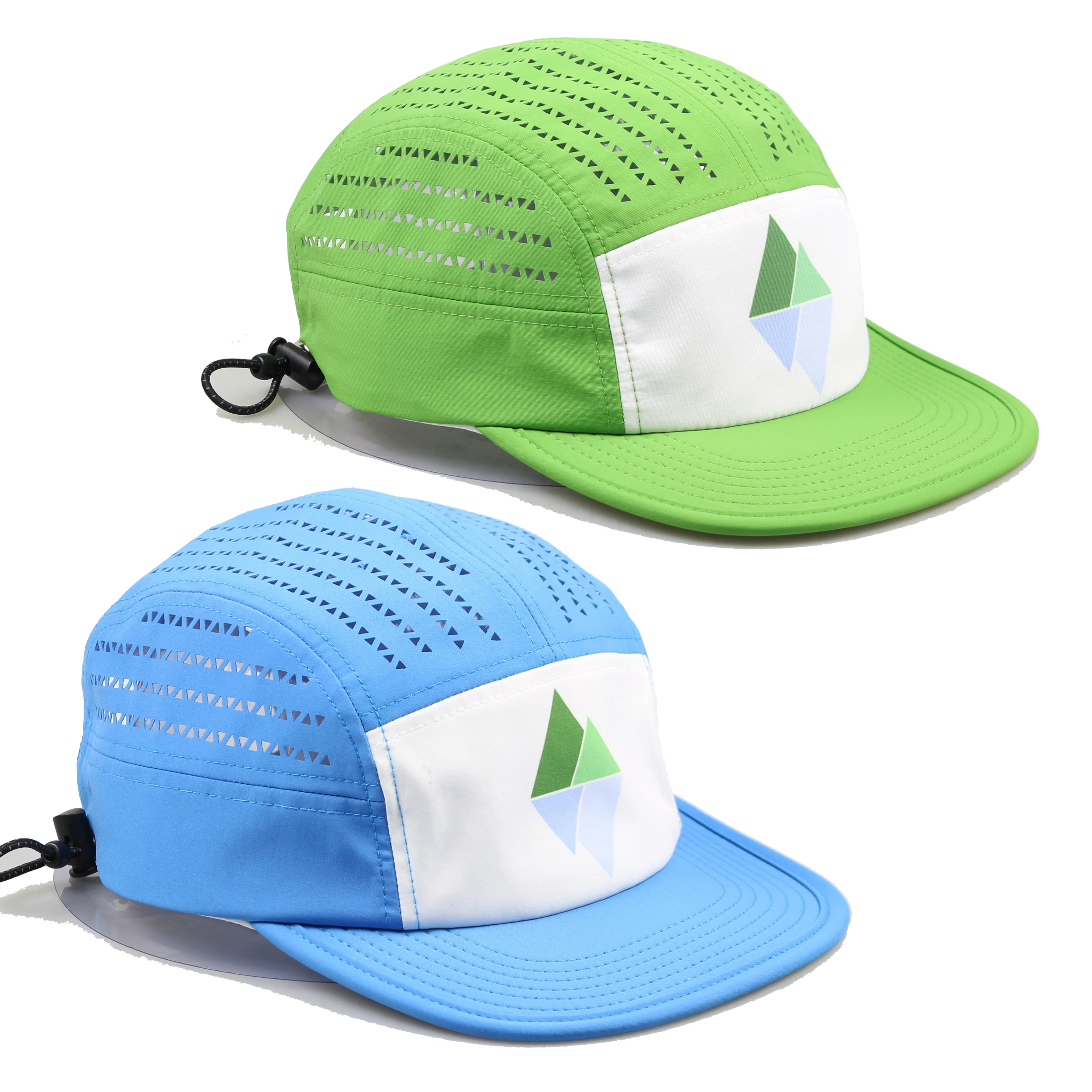 Custom Logo Performance 5 7 Panel Nylon Polyester Camping Cap Unstructured Running Snapback Hat Quick Dry Camper Hat For Man