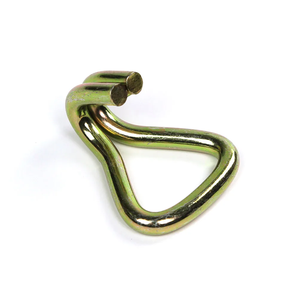 Ropenet  factory supply 2inch 50mm Wire Hook Heavy Duty Ratchet Tie Down Lashing Strap Double Metal J Tie Down Hook Towing Hook