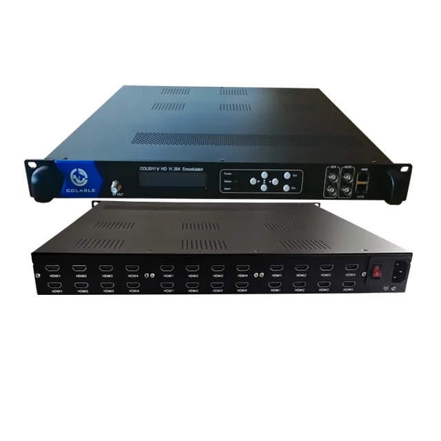 24 channels HD video to 8* RF ISDB-T ATSC DVB-C DVB-T Encoder Modulator  COL5011V