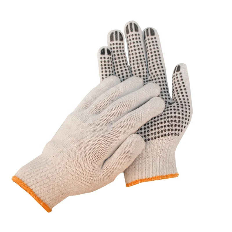 Manufacture custom logo cotton lined pvc rubber dust proof household Truck work gloves for construction