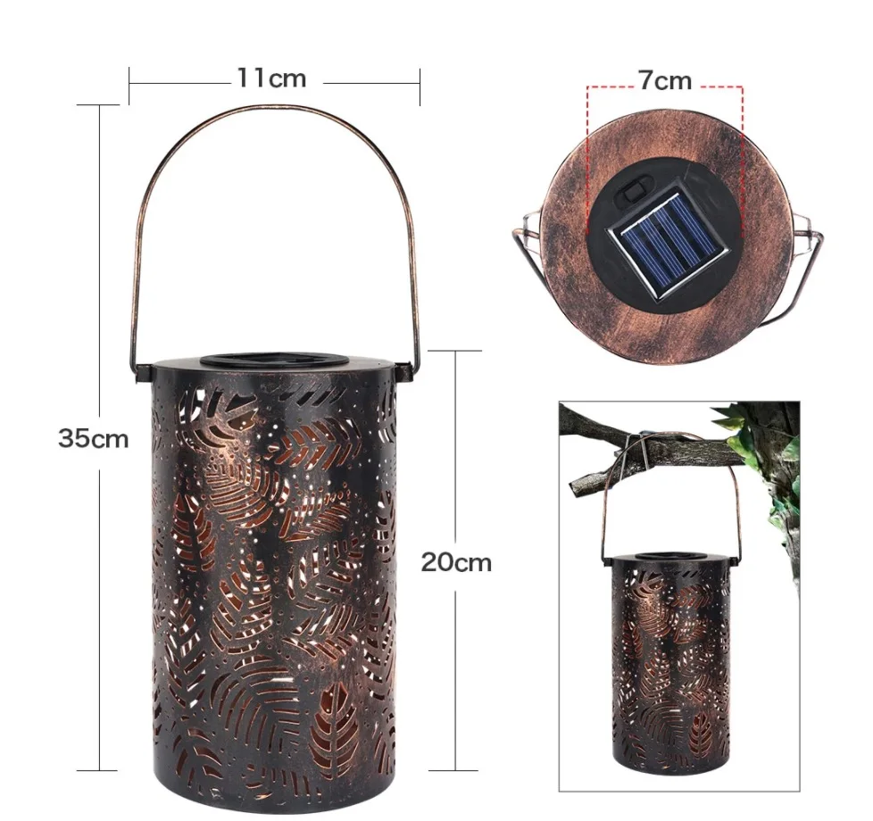 Декоративные солнечные фонари винтажный подвесной фонарь металлический подсвечник для наружного сада
