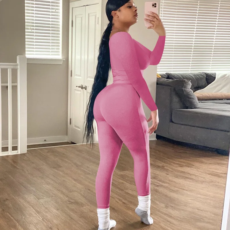 Custom Logo Wholesale Ribbed 2 Piece Knit Set Women Spring 2024 Full Woman Pants and Top Outfit Ladies Knitted Suit