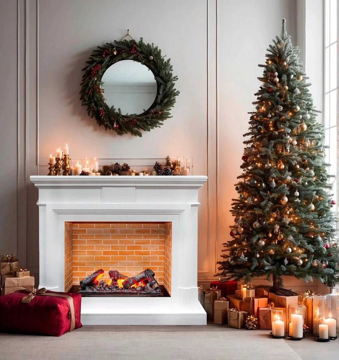 3D water vapor fireplaces indoor decorative modern flame fireplace luxury high quality fire wood log set for fire pit