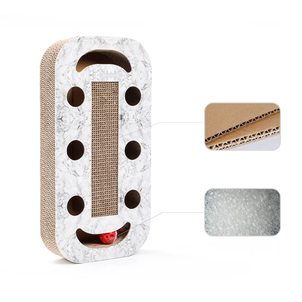 Corrugated Cardboard Cat Scratcher Toy Cat Playing Cat Tunnel Toy Pet Interactive Toy Ball