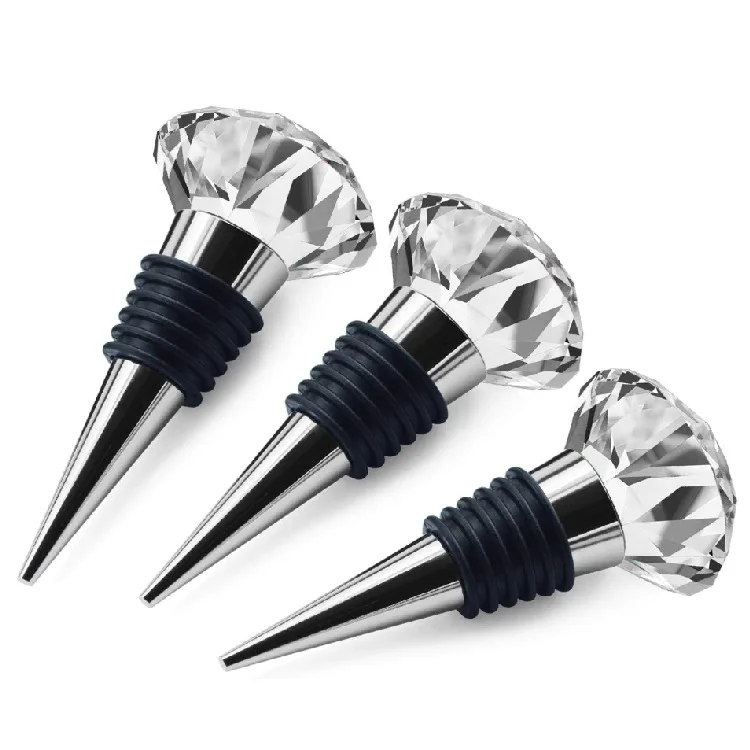 Wedding gift custom colored crystal glass ball wine bottle stopper