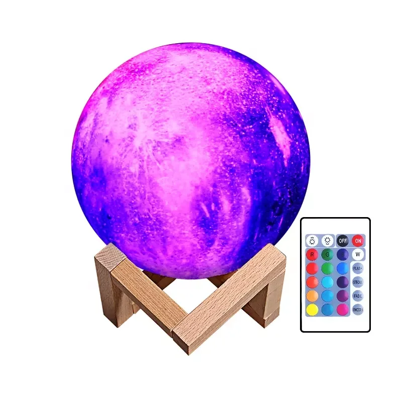 Луна Небо Ночь Лампа для проектора ночник Galaxy лампы 16 видов цветов светодиодные 3D с изображением Луны и звезд изменения света сенсорный экран пульт дистанционного управления свет подарков