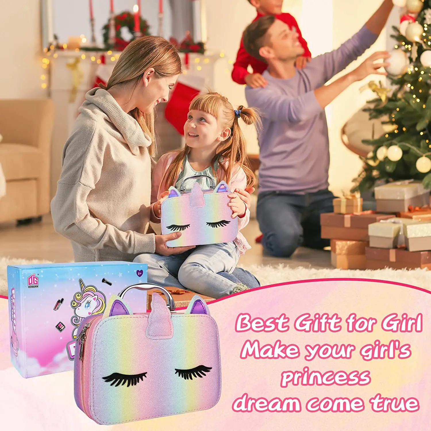 Washable Makeup Toy for Toddler No Toxic Play Cosmetic for Child Kids Makeup Kit for Girl Real Make Up Set