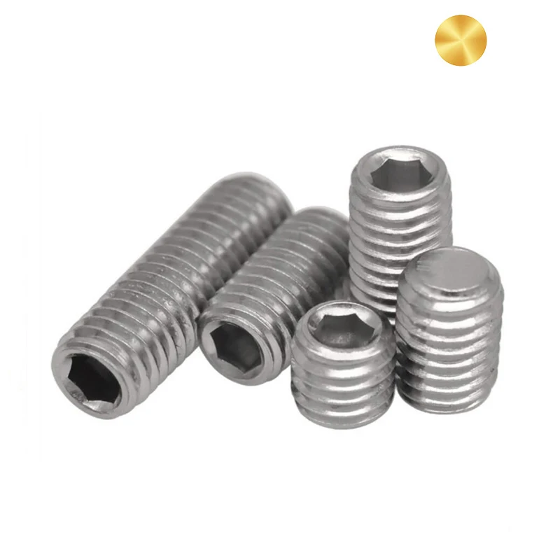 DIN913 M1.6 M2 M2.5 M3 M4 M5 M6 M8 M10 x 14mm M12 M16 Stainless Steel Flat Point Hex Socket Grub Set Screw 14mm 90mm