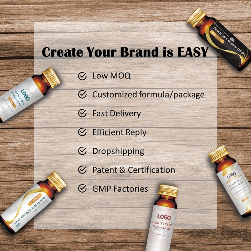2021 OEM ODM Factory Price Natural Nuitrition Organic Beauty Skin Enzyme Drink With Collagen And Vitamin C
