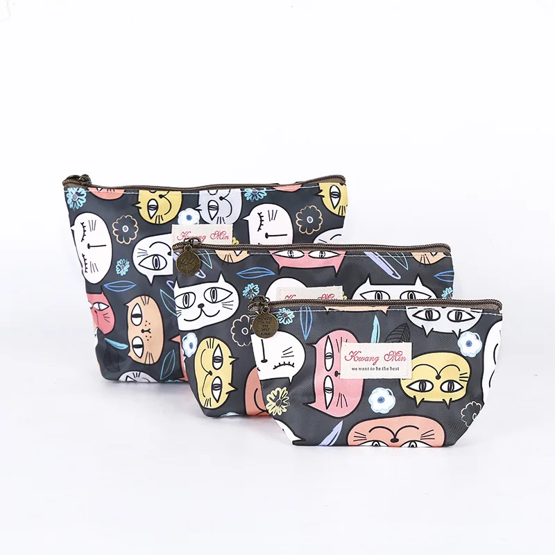 Small Cute Travel Cosmetic Polyester Bags with Zipper Custom Logo Makeup Pouch Coin Wallet Fashionable Durable Feature