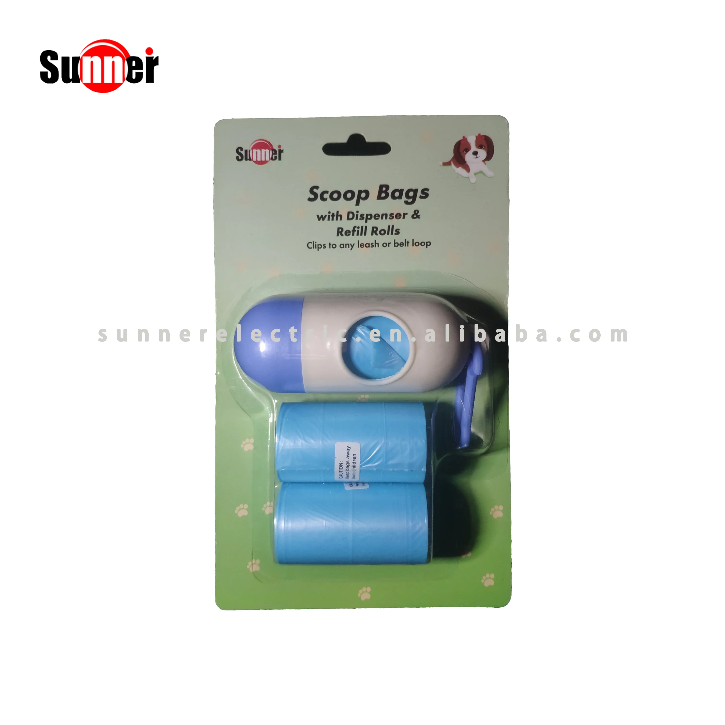 High Quality Solid Color PE Dog Waste Bag Refill Set With Dispenser