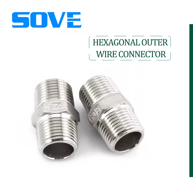 2024 new products 316 stainless steel male thread pneumatic parts kits hexagonal outer tooth inner joint to wire