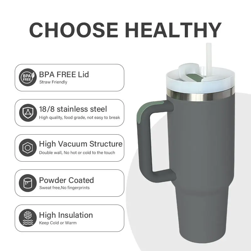 2024 Factory Best Hot Selling Custom LogoTravel Mug 30oz 40oz Tumbler With Handle And Straw
