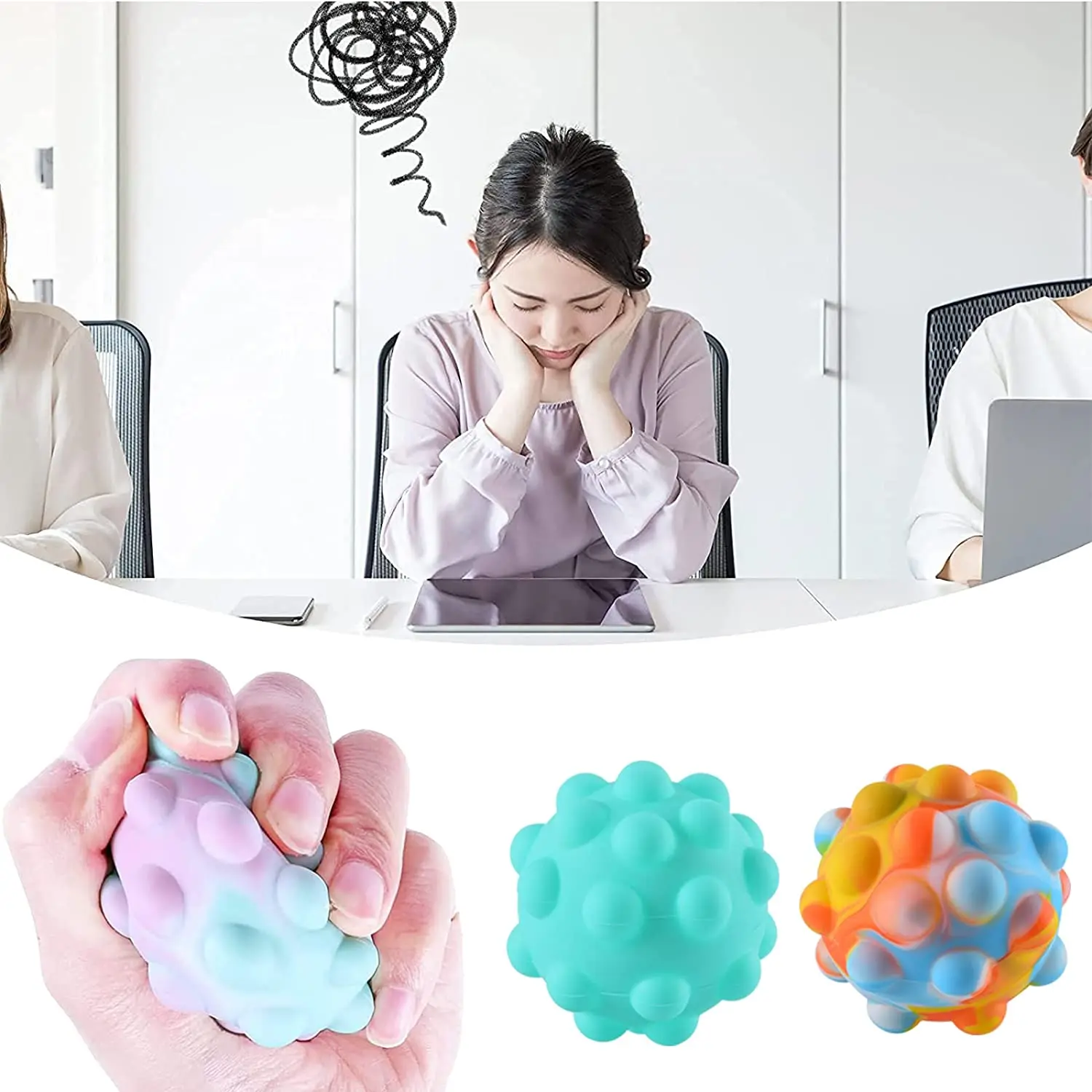 Push Bubble Squeeze 3d pop fidget Ball Bouncing Reliever Stress Ball Fidget Toys For Fidget Ball