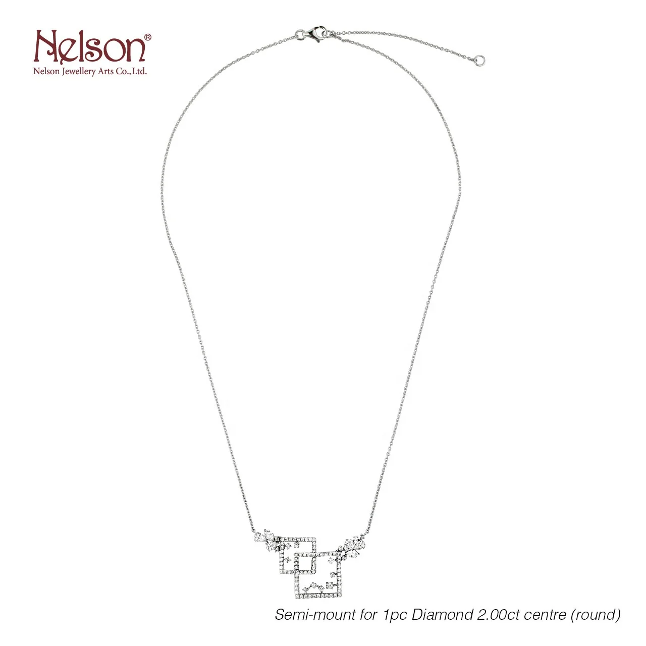 Latest Design Hong Kong Jewelry Manufacturer Luxurious 18K White Gold Real Diamond Jewelry Necklace Chain for women