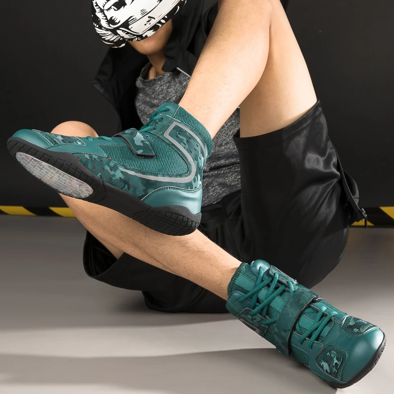 Oem Odm Professional High Top Breathable Boxing Training Zapatos De Lucha Libre Make Your Own Wrestling Boots Shoes