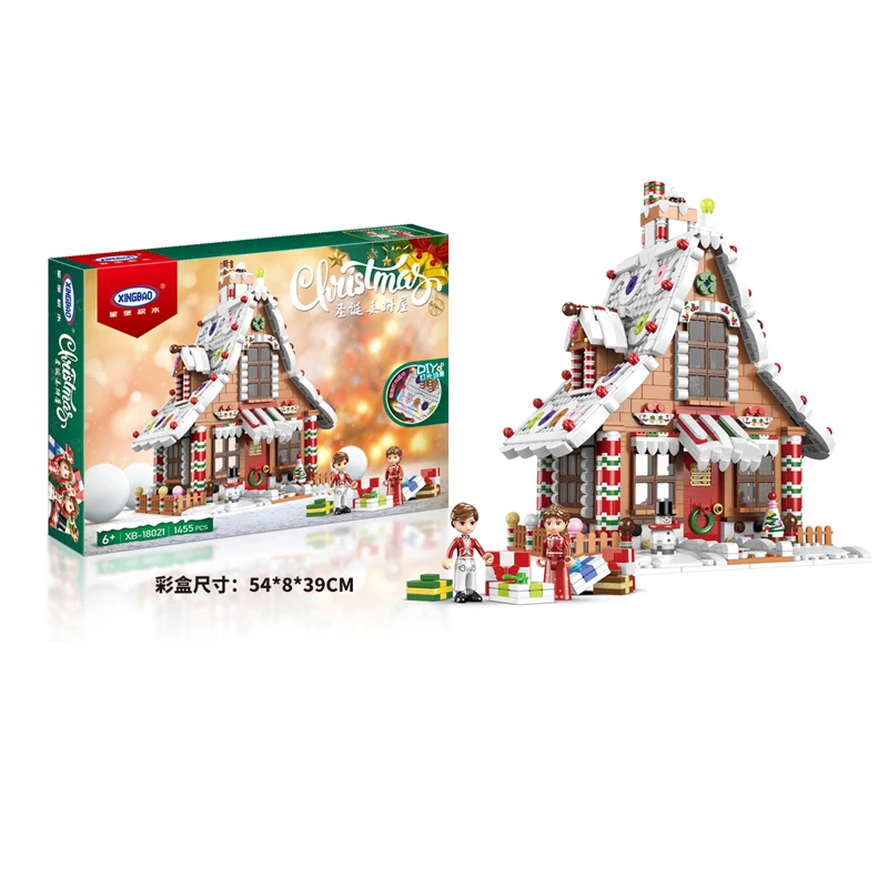 New Xingbao 18021 Christmas Series building Bricks Toys Gingerbread House Candy House Castle Santa Assemble Model Kit For Kid
