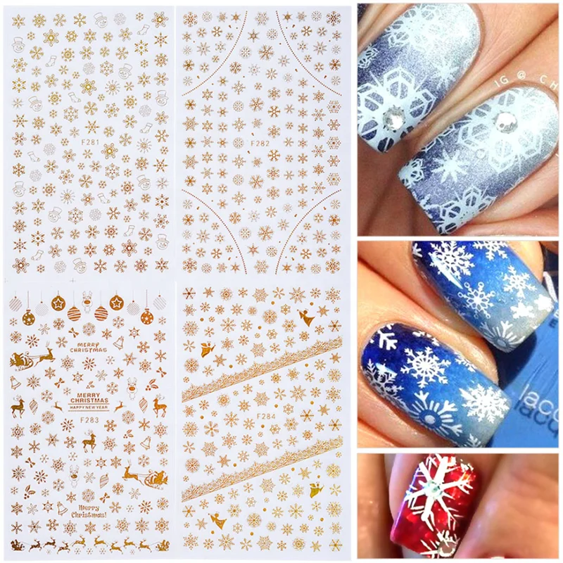 2020 Winter Christmas nail sticker decals water transfer nail art stickers for sticker decal for nail art