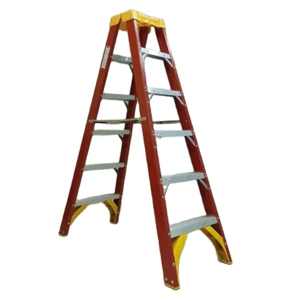 FRP insulated single side  ladder herringbone ladder 5 step fiber glass ladder