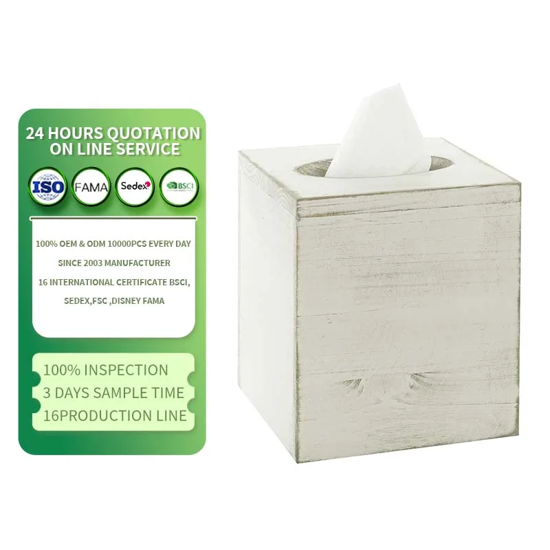 Tissue box, simple and durable wooden tissue box with sliding bottom, easy to supplement, high quality bamboo tissue box.