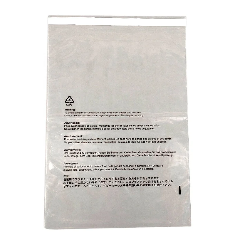 LDPE  poly bag with suffocation warning