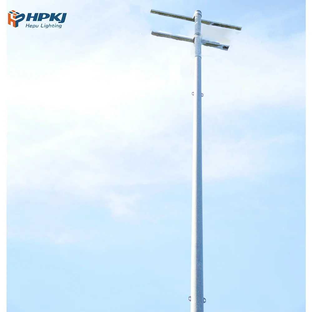 Octagonal Hot Dip Galvanized Steel Light Pole Convenient Explosion-Proof Q235 Tiltable CCTV Lamp Poles Street Square