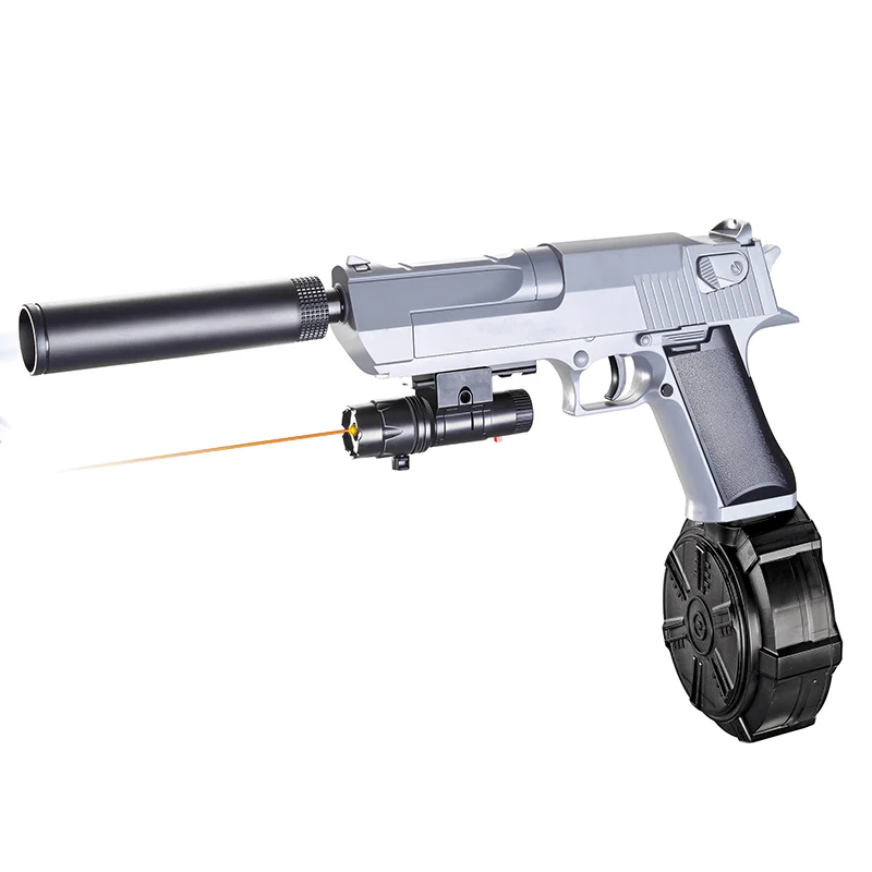 Auto shot silver desert eagle plastic gel splatter toy gun