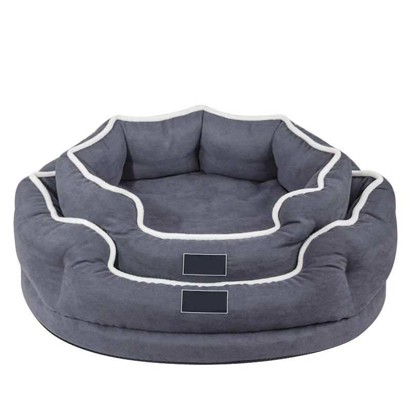 Plush round pet bed winter warm soft comfortable machine washable luxury dog bed cat kennel Pet Bed