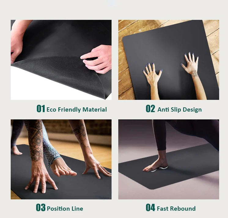  Custom Position Line Fitness Eco Friendly PU Natural Rubber Yoga