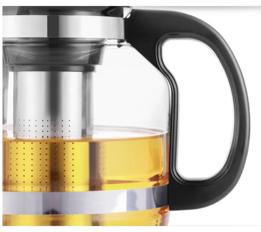 Turkish Japanese Borosilicate Glass Teapot 1800ml/2200ml/2600ml Big Handle Tea Kettle Stainless Steel Removable Infuser Home Use