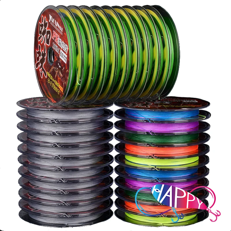 100 ПЭ плетеная леска для рыбалки с прикусками 8 нитей