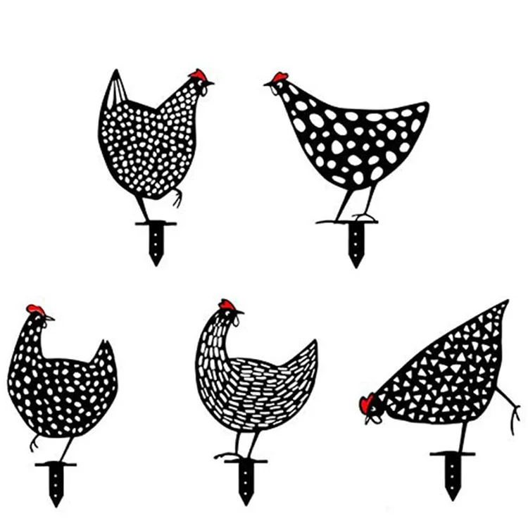 Chicken Yard Art Lifelike Hen Decoration Ornament Hollow Out Animal Shape Decor Garden Lawn Floor Decoration
