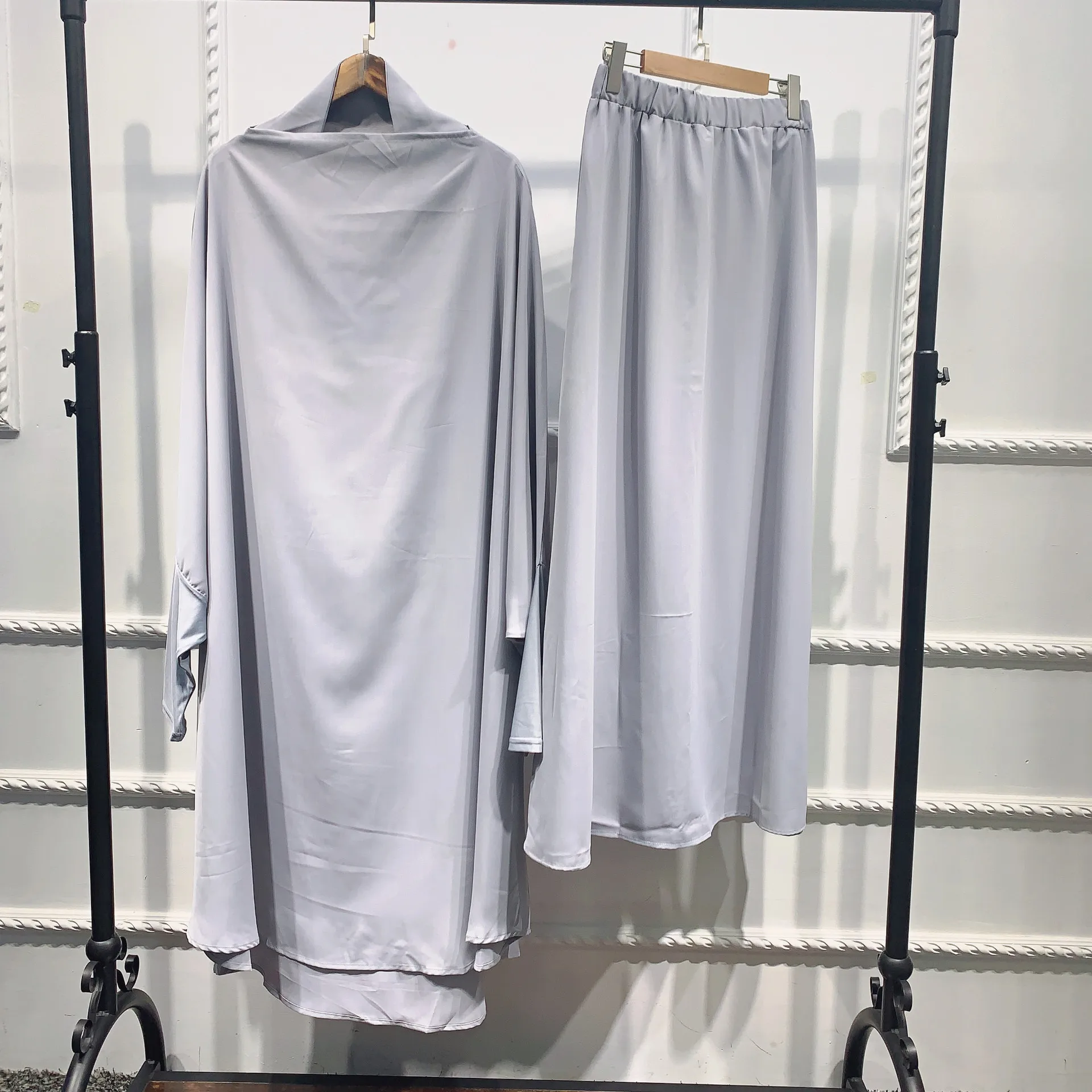 Wholesale Islamic Clothing Long Prayer Dress Plain Attached Hijab Loose Abaya Women Muslim Dress